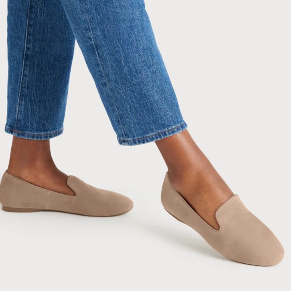 Brand New: Birdies Nude Suede Flats Starling